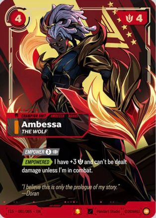 Ambessa, The Wolf (T1 Worlds Champion Signature Edition Bundle) (T1S 001/005) - Riftbound Promotional Cards Foil (Riftbound TCG)