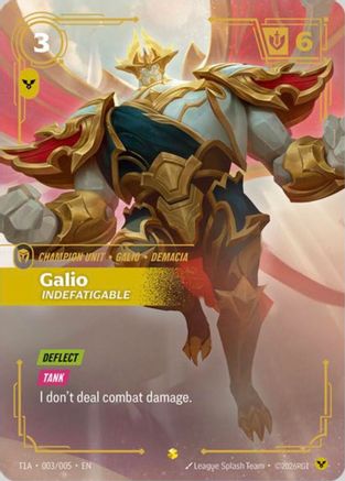 Galio, Indefatigable (T1 Worlds Champion Player Bundle) (T1A 003/005) - Riftbound Promotional Cards Foil (Riftbound TCG)