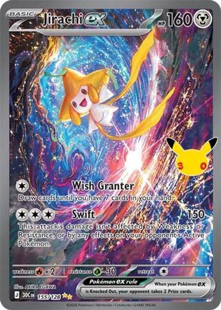 Jirachi ex 155/128 - Holofoil ME 30th Celebration - Special Illustration Rare