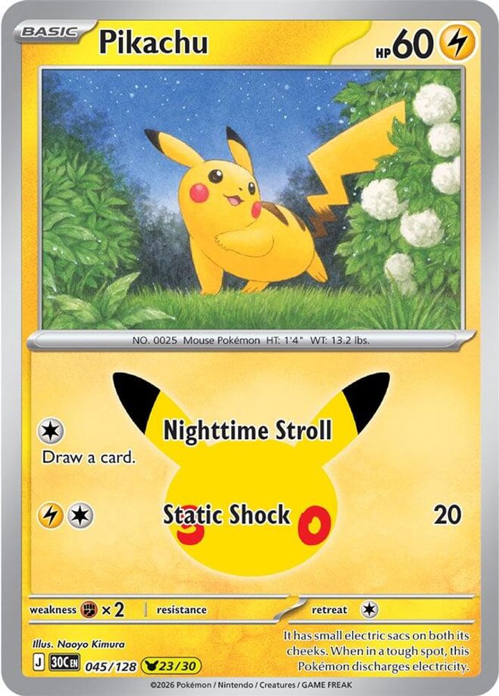 Pikachu 045/128 - Holofoil ME 30th Celebration - Pikachu Rare
