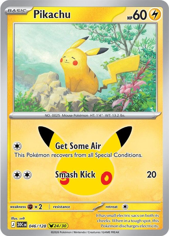 Pikachu 046/128 - Holofoil ME 30th Celebration - Pikachu Rare
