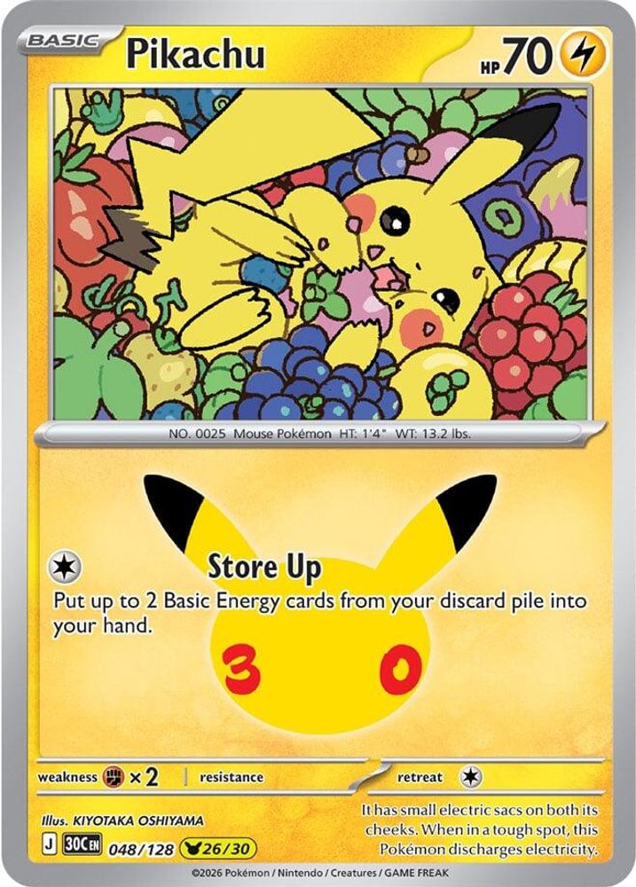 Pikachu 048/128 - Holofoil ME 30th Celebration - Pikachu Rare
