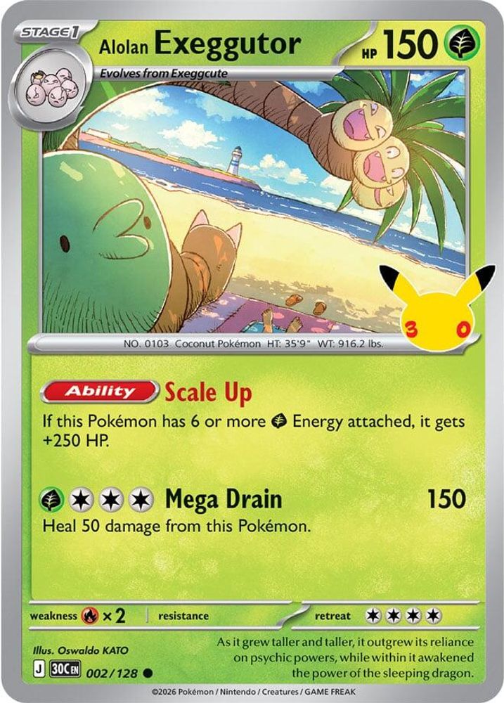 Alolan Exeggutor 002/128 - Holofoil ME 30th Celebration - Common
