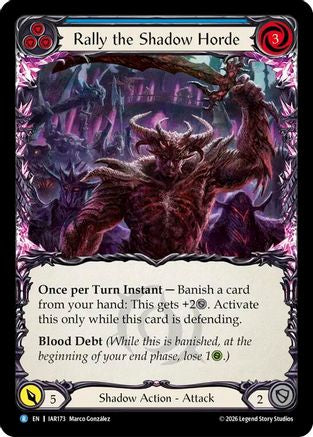 Rally the Shadow Horde (Blue) (IAR173) - Usurp the Shadow Throne Rainbow Foil