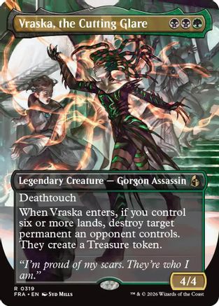 Vraska, the Cutting Glare (Borderless) (FRA-319) - Reality Fracture Foil