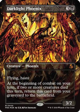 Darklight Phoenix (Borderless) (0444) (FRA-444) - Reality Fracture Foil