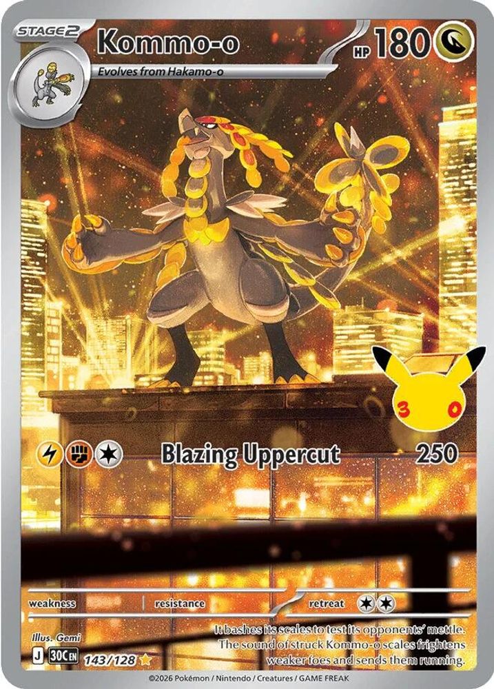 Kommo-o 143/128 - Holofoil ME 30th Celebration - Illustration Rare