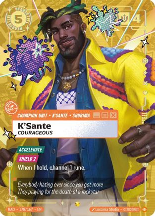 K'Sante, Courageous (Showcase) (178/167) - Radiance Foil (Riftbound TCG)