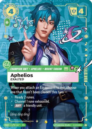 Aphelios, Exalted (Showcase) (179/167) - Radiance Foil (Riftbound TCG)
