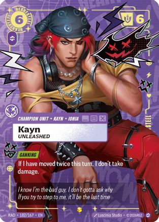 Kayn, Unleashed (Showcase) (182/167) - Radiance Foil (Riftbound TCG)