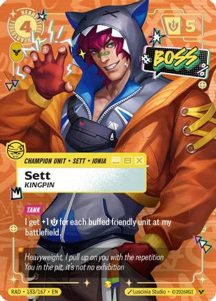 Sett, Kingpin (Showcase) (183/167) - Radiance Foil (Riftbound TCG)