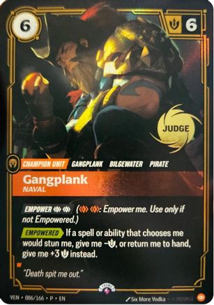 Gangplank, Naval (086/166) - Riftbound Judge Promotional Cards Foil (Riftbound TCG)