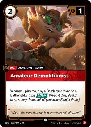 Amateur Demolitionist (001/167) - Radiance Foil (Riftbound TCG)