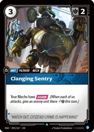 Clanging Sentry (055/167) - Radiance Foil (Riftbound TCG)