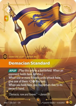 Demacian Standard (156/167) - Radiance Foil (Riftbound TCG)