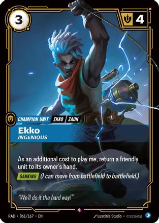 Ekko, Ingenious (061/167) - Radiance Foil (Riftbound TCG)
