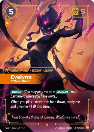 Evelynn, Consuming (090/167) - Radiance Foil (Riftbound TCG)