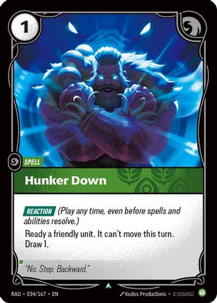 Hunker Down (034/167) - Radiance  (Riftbound TCG)