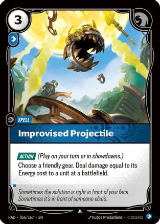 Improvised Projectile (056/167) - Radiance Foil (Riftbound TCG)