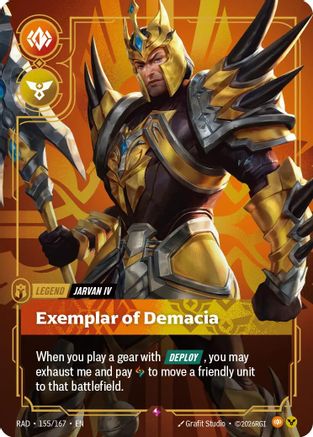 Jarvan IV, Exemplar of Demacia (155/167) - Radiance Foil (Riftbound TCG)