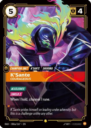 K'Sante, Courageous (Alternate Art) (086a/167) - Radiance Foil (Riftbound TCG)