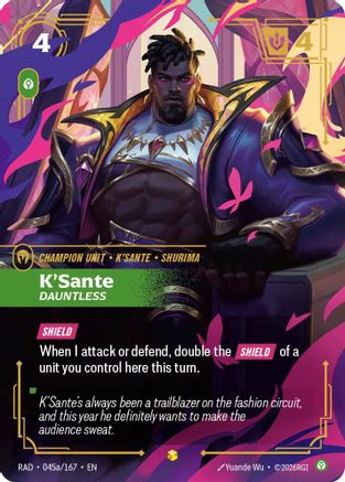 K'Sante, Dauntless (Alternate Art) (045a/167) - Radiance Foil (Riftbound TCG)
