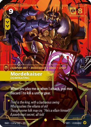 Mordekaiser, Dominating (Alternate Art) (137a/167) - Radiance Foil (Riftbound TCG)