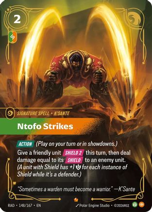 Ntofo Strikes (148/167) - Radiance Foil (Riftbound TCG)