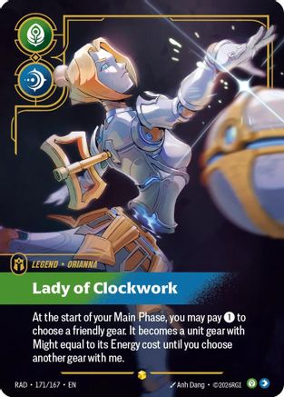 Orianna, Lady of Clockwork (Overnumbered) (171/167) - Radiance Foil (Riftbound TCG)