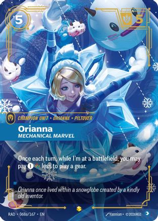 Orianna, Mechanical Marvel (Alternate Art) (068a/167) - Radiance Foil (Riftbound TCG)