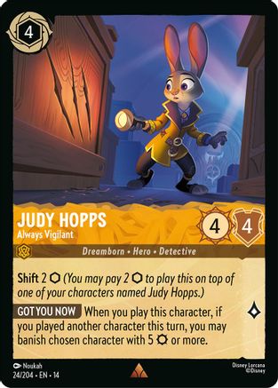 Judy Hopps - Always Vigilant (24/204) - Hyperia City Cold Foil