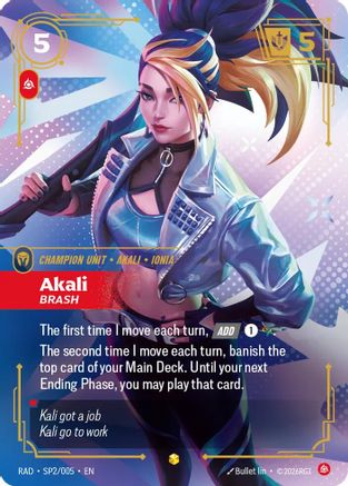 Akali, Brash (SP) (SP2/005) - Radiance Foil (Riftbound TCG)