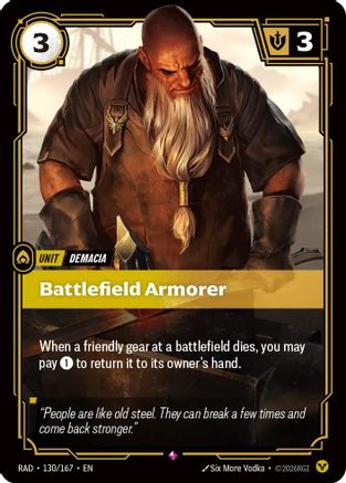 Battlefield Armorer (130/167) - Radiance Foil (Riftbound TCG)