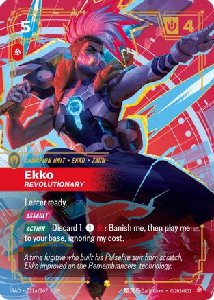 Ekko, Revolutionary (Alternate Art) (021a/167) - Radiance Foil (Riftbound TCG)