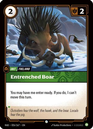 Entrenched Boar (026/167) - Radiance Foil (Riftbound TCG)