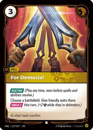 For Demacia! (117/167) - Radiance Foil (Riftbound TCG)