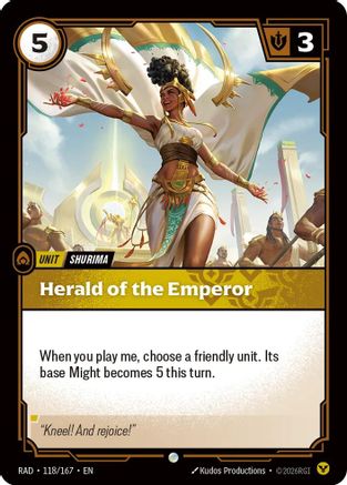 Herald of the Emperor (118/167) - Radiance Foil (Riftbound TCG)