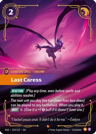 Last Caress (154/167) - Radiance Foil (Riftbound TCG)