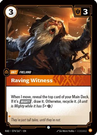 Raving Witness (074/167) - Radiance Foil (Riftbound TCG)