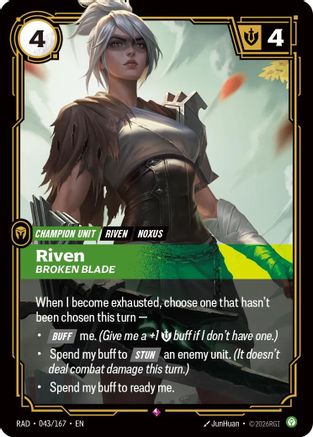 Riven, Broken Blade (043/167) - Radiance Foil (Riftbound TCG)