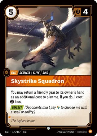 Skystrike Squadron (075/167) - Radiance Foil (Riftbound TCG)