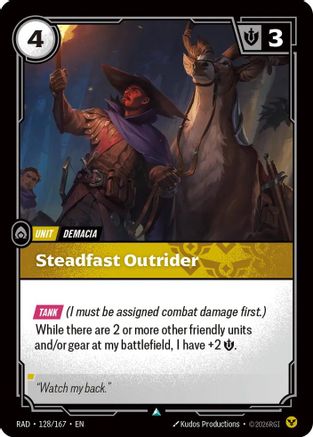 Steadfast Outrider (128/167) - Radiance Foil (Riftbound TCG)