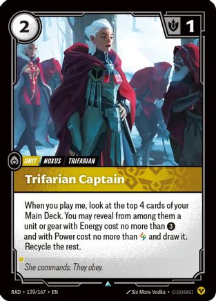 Trifarian Captain (129/167) - Radiance Foil (Riftbound TCG)