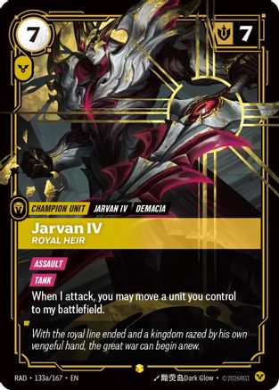 Jarvan IV, Royal Heir (Alternate Art) (133a/167) - Radiance Foil (Riftbound TCG)