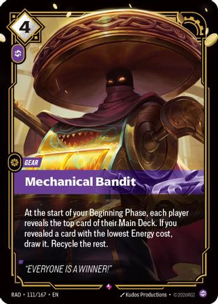 Mechanical Bandit (111/167) - Radiance Foil (Riftbound TCG)