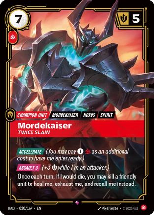 Mordekaiser, Twice Slain (020/167) - Radiance Foil (Riftbound TCG)