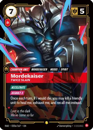 Mordekaiser, Twice Slain (Alternate Art) (020a/167) - Radiance Foil (Riftbound TCG)