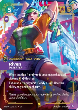 Riven, Deserter (Alternate Art) (114a/167) - Radiance Foil (Riftbound TCG)
