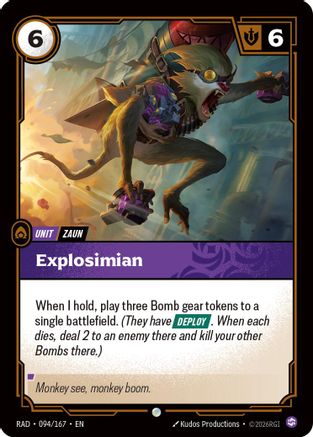 Explosimian (094/167) - Radiance Foil (Riftbound TCG)