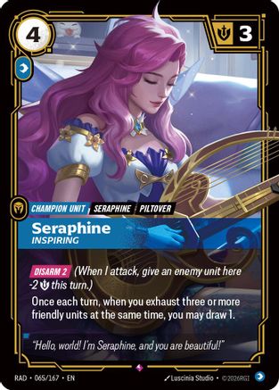 Seraphine, Inspiring (065/167) - Radiance Foil (Riftbound TCG)
